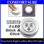 Stick N Click Cordless Mini 3 LEDs Bulb Bright Spot Light